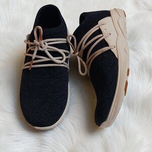 Vessi Women’s Black Lace-Up Sneakers  Waterproof Knit | Size Approx W6 10" Sole